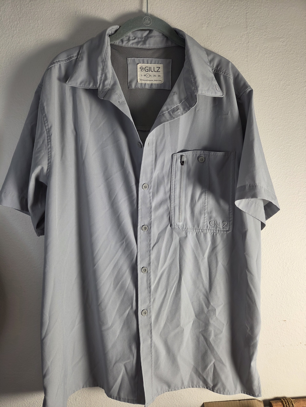 Gillz Men's Short-Sleeve Button-Up Shirt in Light Gray